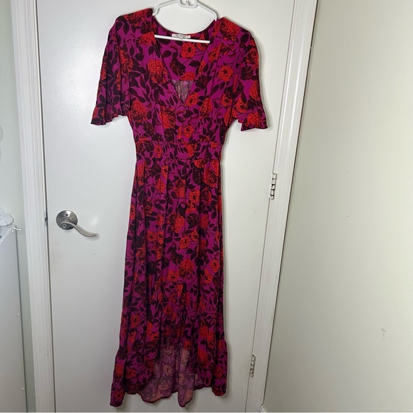 abel the label Dresses & Skirts - Abel the Label | purple red floral print maxi dress with sleeves | small
